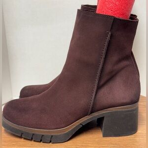 Paula Urban Oil Vino Burgundy Suede Leather Booties-40